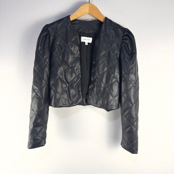 Dear John Faux Leather Olympia Quilted Cropped Jacket Sz XS - Picture 1 of 6